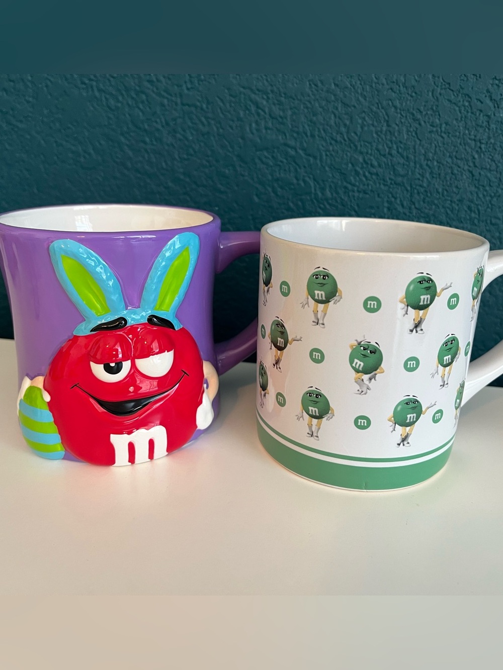 M&M Easter Bunny Purple Green Candy Coffee Tea Mug Cups